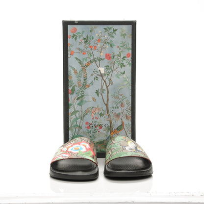 Gucci GG Supreme Monogram Tian Womens Slide Sandals 38 Beige Multicolor 10 of 10