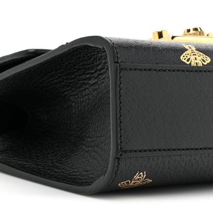 Gucci Grained Calfskin Bee Star Small Padlock Shoulder Bag Black 9 of 9