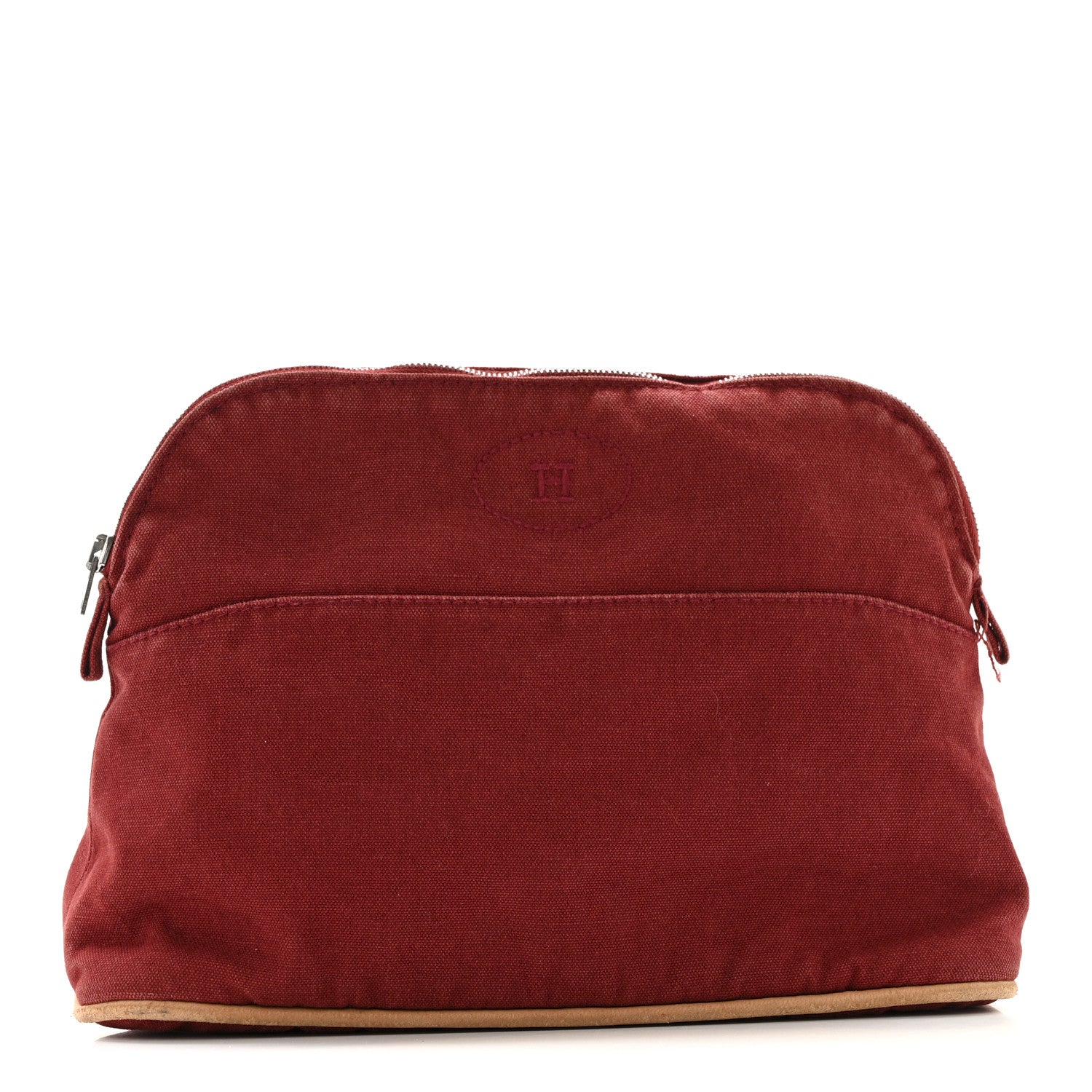 Hermes Cotton Bolide Travel Cosmetic Pouch Rouge 1 of 11