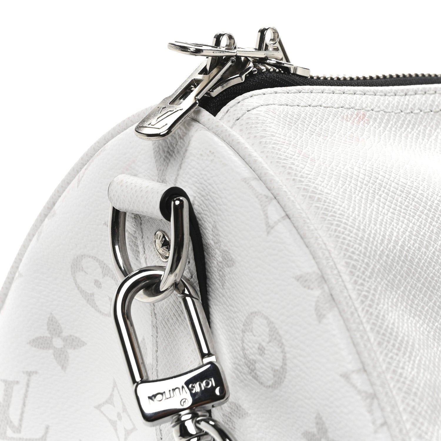 Louis Vuitton Taiga Monogram Eclipse Keepall Bandouliere 50 Optic White 9 of 9