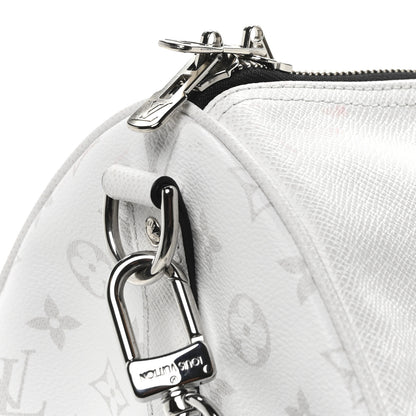 Louis Vuitton Taiga Monogram Eclipse Keepall Bandouliere 50 Optic White 9 of 9