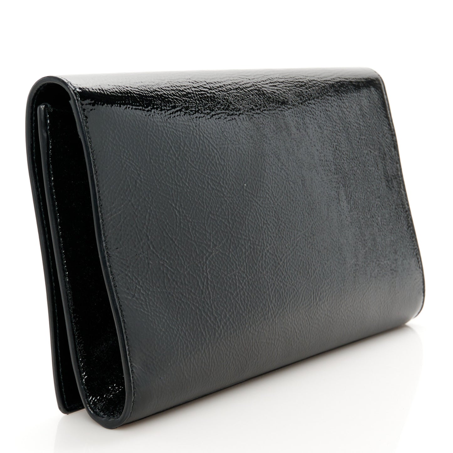 Textured Patent Monogram Large Belle De Jour Clutch Black
