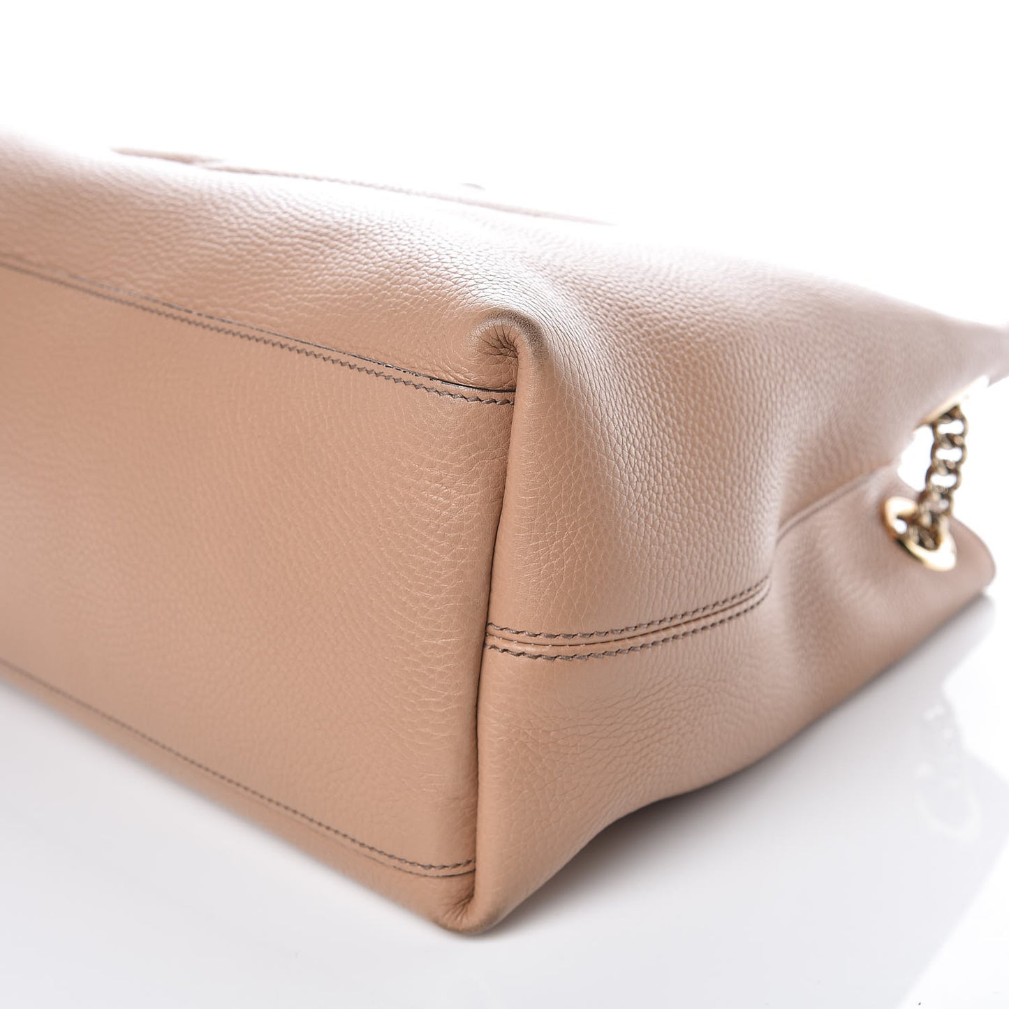Pebbled Calfskin Medium Soho Chain Shoulder Bag Camelia