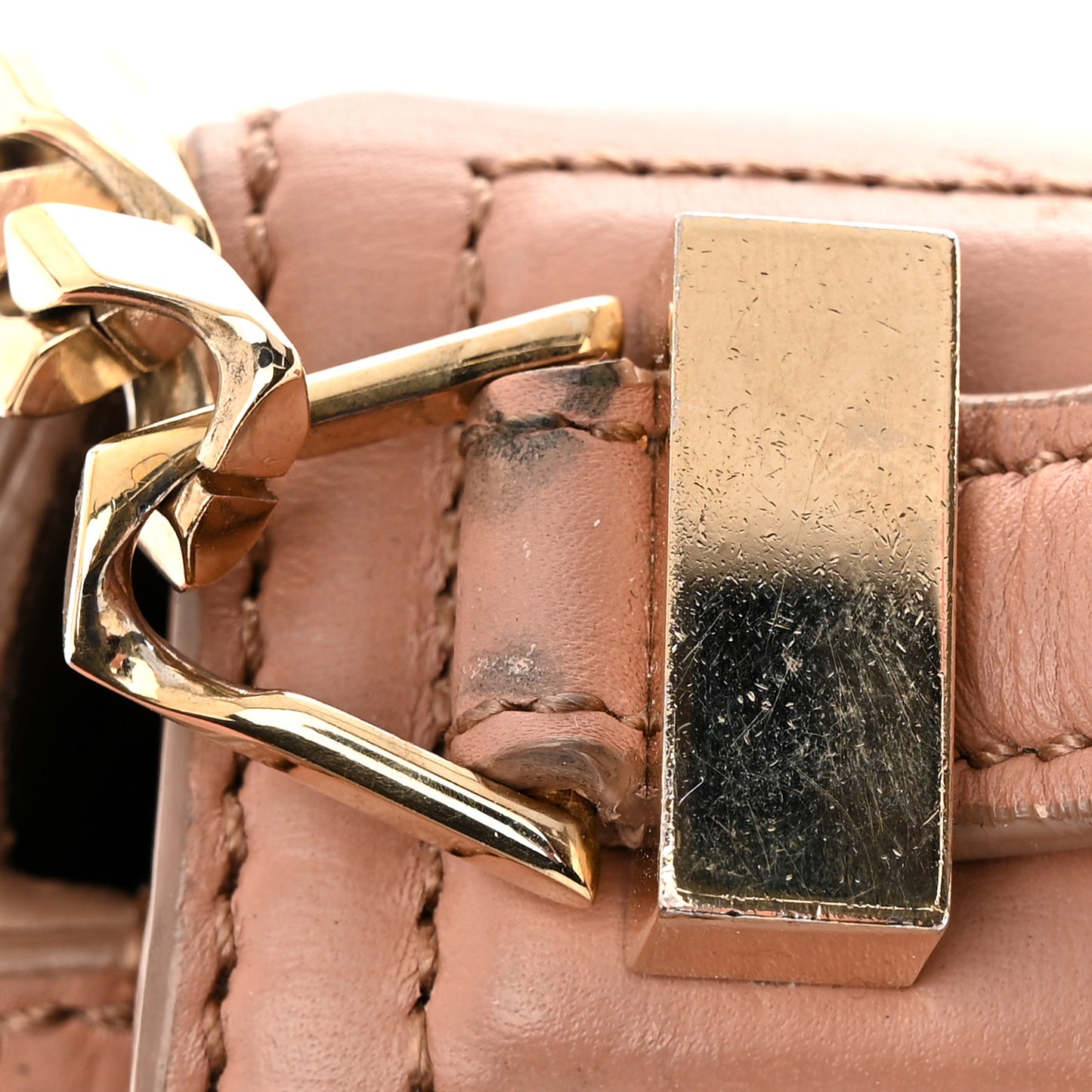 Textured Calfskin Mini Pandora Box Chain Crossbody Bag Old Pink