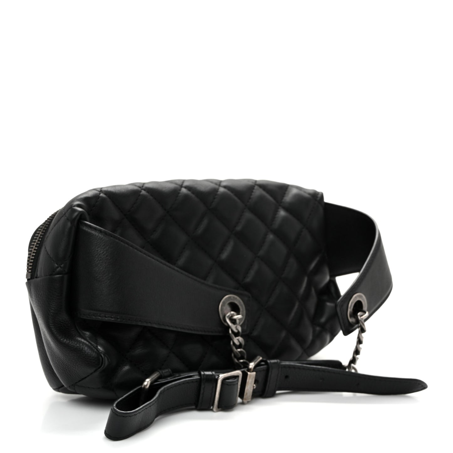 Calfskin Quilted Waist Bag Black