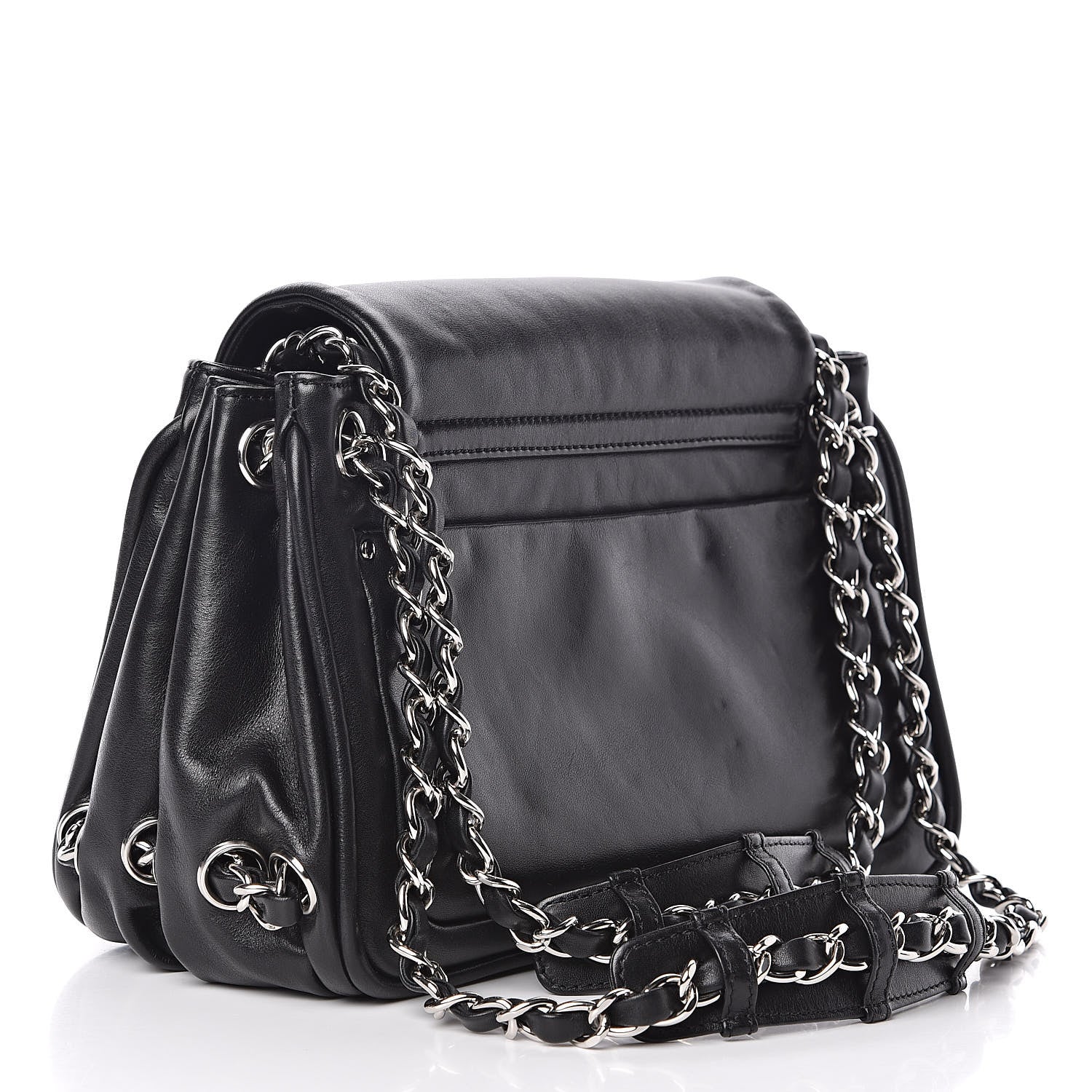 Chanel Calfskin Diagonal Ligne Flap Black 3 of 14