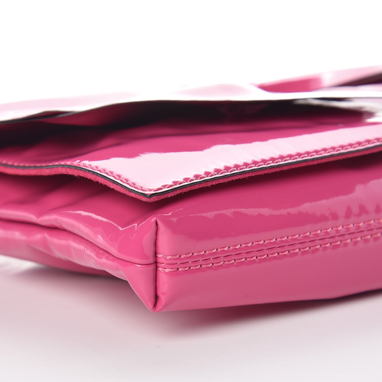 Patent Lacca Bow Clutch Pop Fuxia