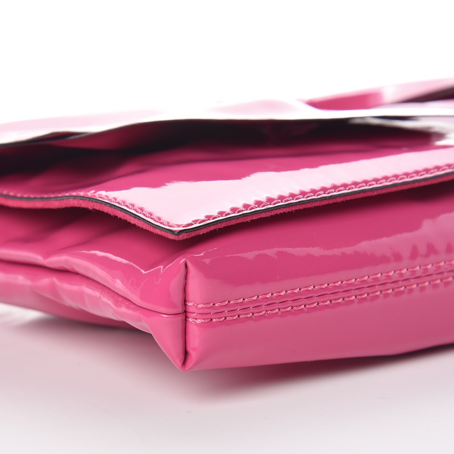 Valentino Garavani Patent Lacca Bow Clutch Pop Fuxia 8 of 9