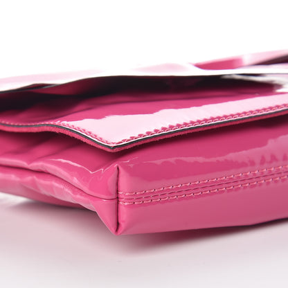 Valentino Garavani Patent Lacca Bow Clutch Pop Fuxia 8 of 9