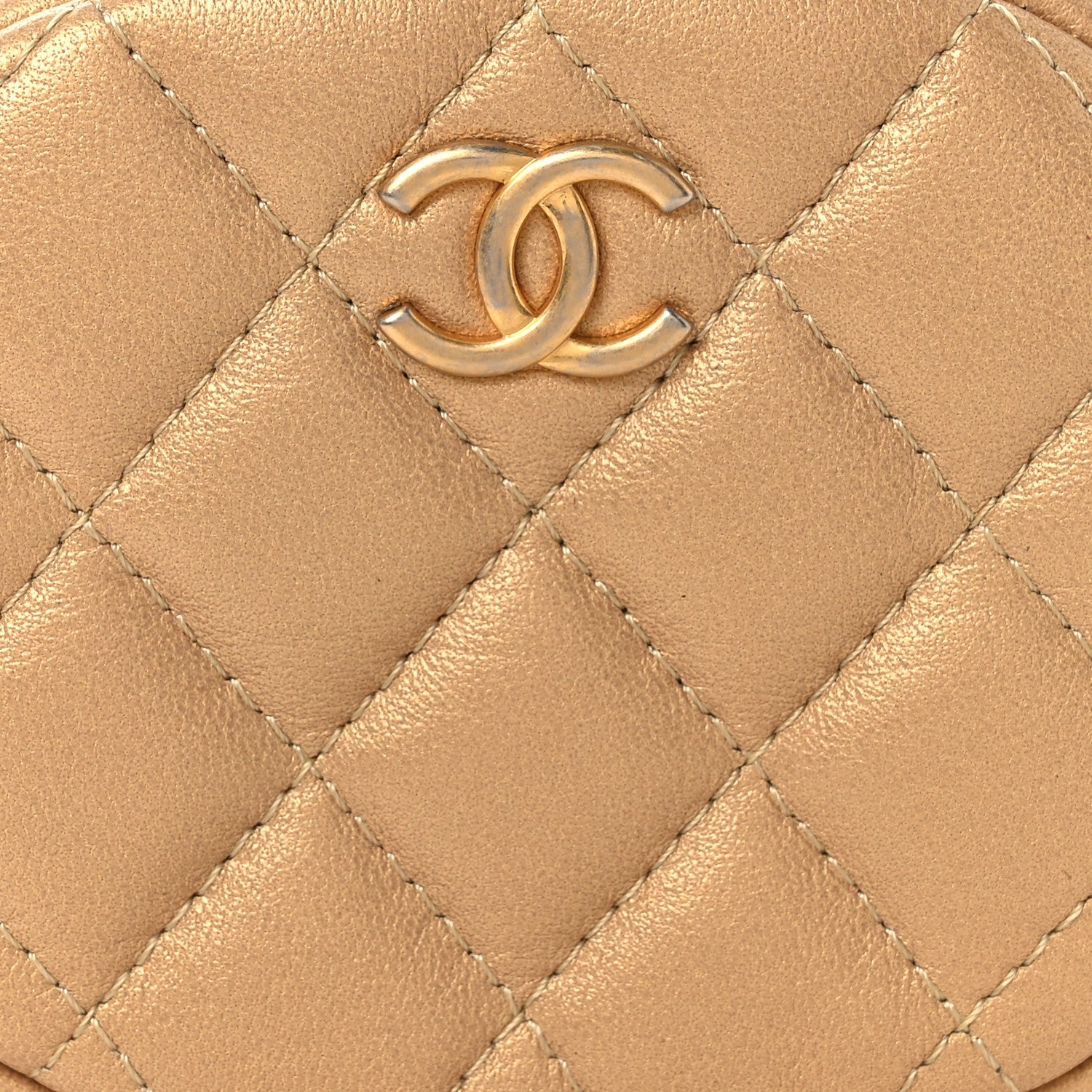 Chanel Metallic Lambskin Quilted Zip Around Classic Coin Purse Gold 8 of 11