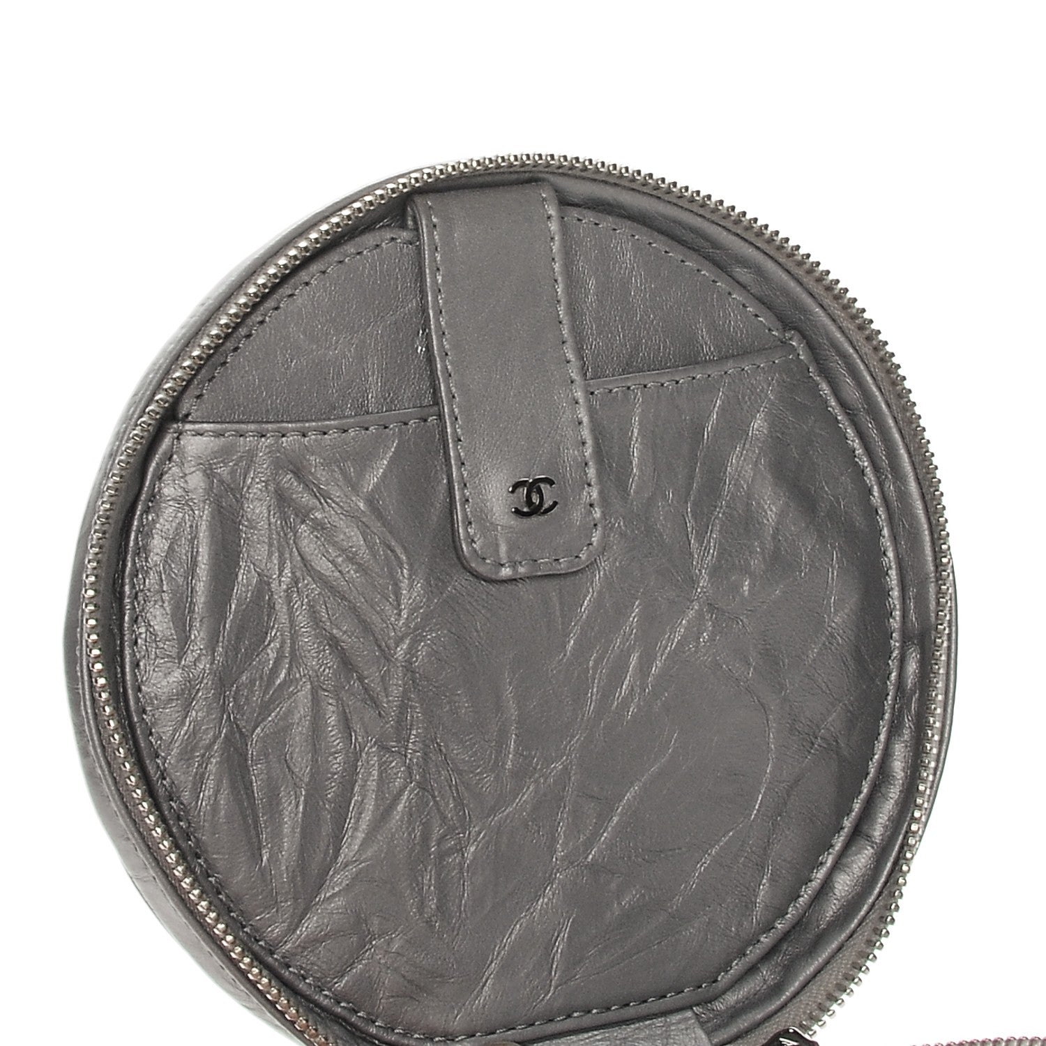 Chanel Metallic Aged Calfskin Quilted Belt Waist Bag Silver 8 of 10