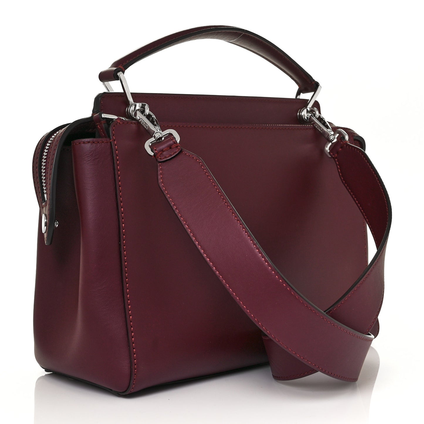 Vitello Baltico Dolce Shiny Nappa Lace Up DotCom Satchel Bordeaux
