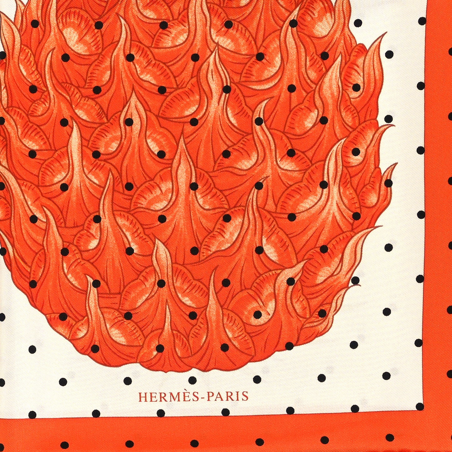 Silk Index Bromeliaceae Scarf 90 Ivory Orange Beige