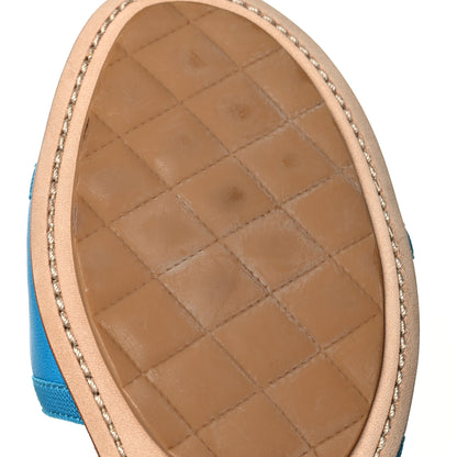 Chanel Raffia Cork Camellia Sandal 40.5 Blue 9 of 9