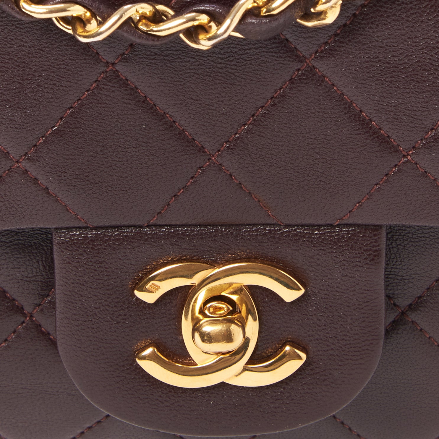 Chanel Lambskin Quilted Small Double Flap Burgundy 7 of 9