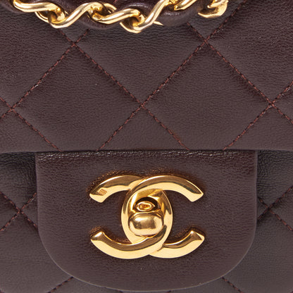 Chanel Lambskin Quilted Small Double Flap Burgundy 7 of 9