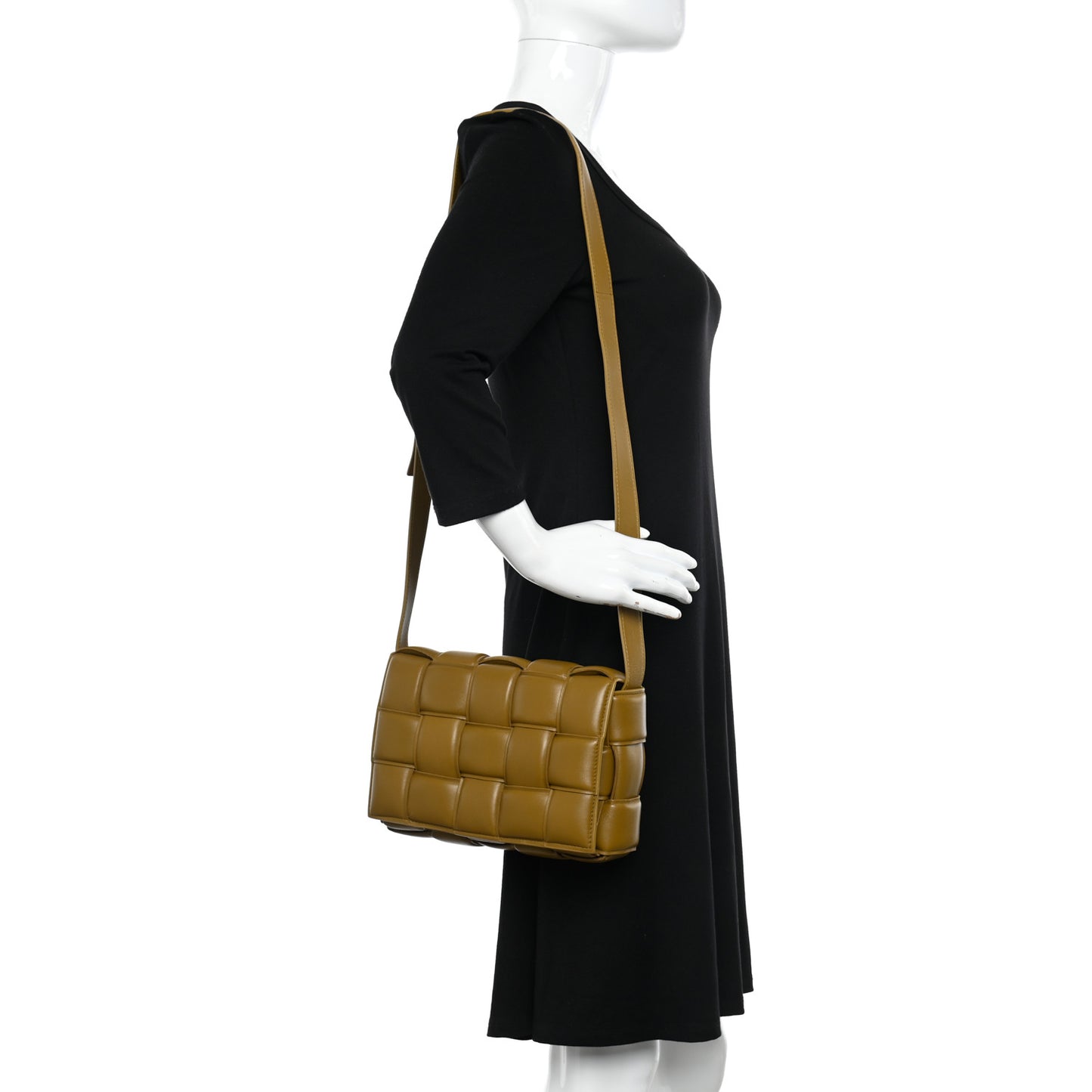 Nappa Maxi Intreccio Padded Cassette Crossbody Bag Acorn