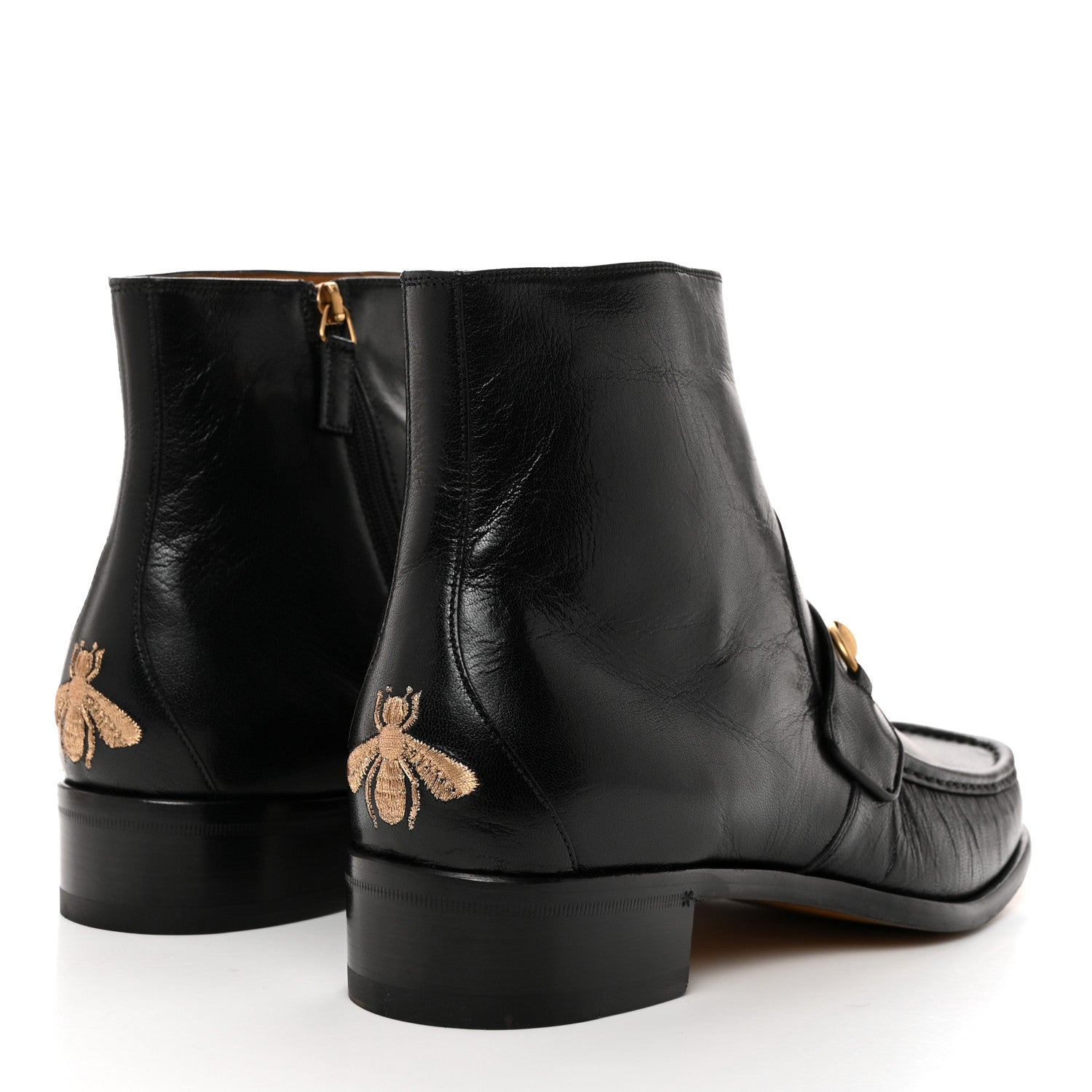Gucci Quentin Goatskin Mens Horsebit Ankle Boots 10.5 Black 4 of 9