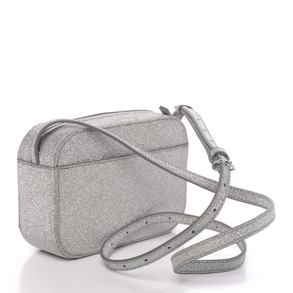 Balenciaga Glitter Calfskin Logo XS Everyday Camera Bag Silver 3 of 10