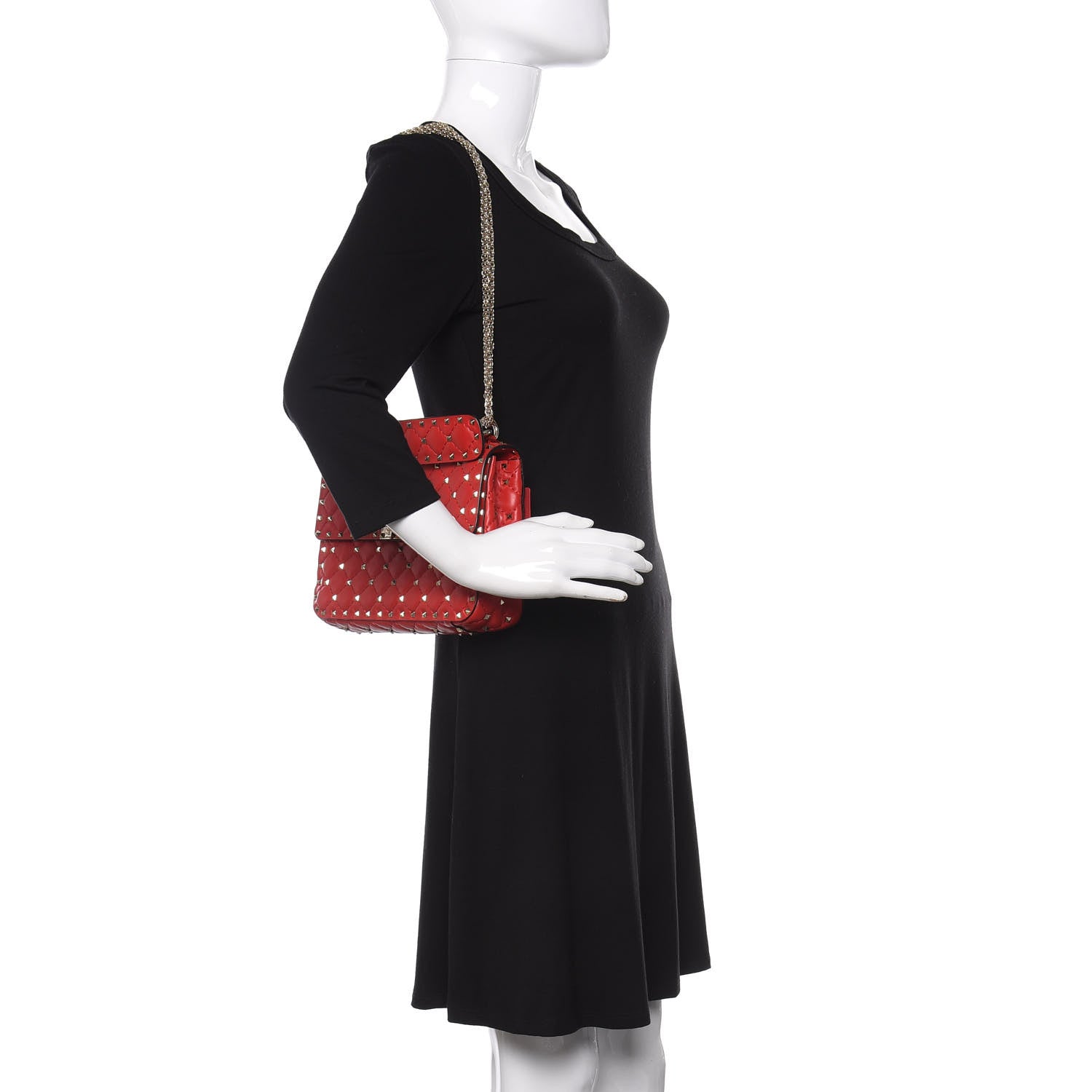 Valentino Garavani Nappa Medium Rockstud Spike Shoulder Bag Rosso Valentino 2 of 9