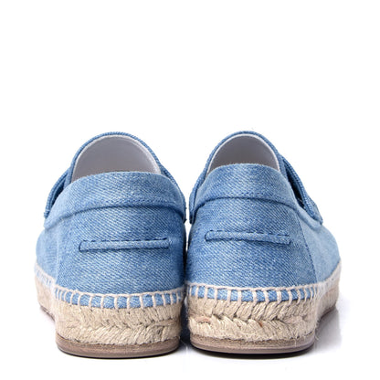 Hermes Denim Canvas Womens Trip Espadrilles 37 Bleu Clair 4 of 6