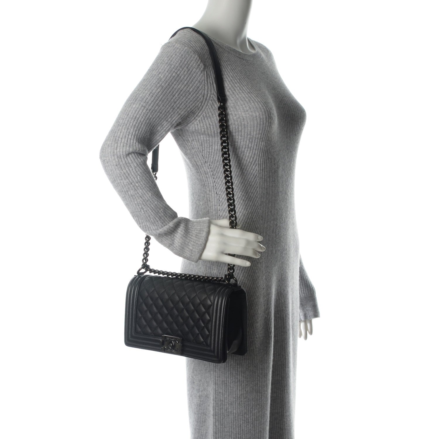 Chanel Caviar Quilted Medium Boy Flap So Black 2 of 7