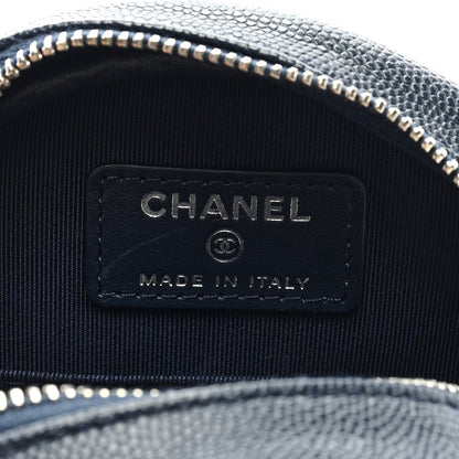 Chanel Caviar Quilted Round Clutch With Chain Navy 6 of 10