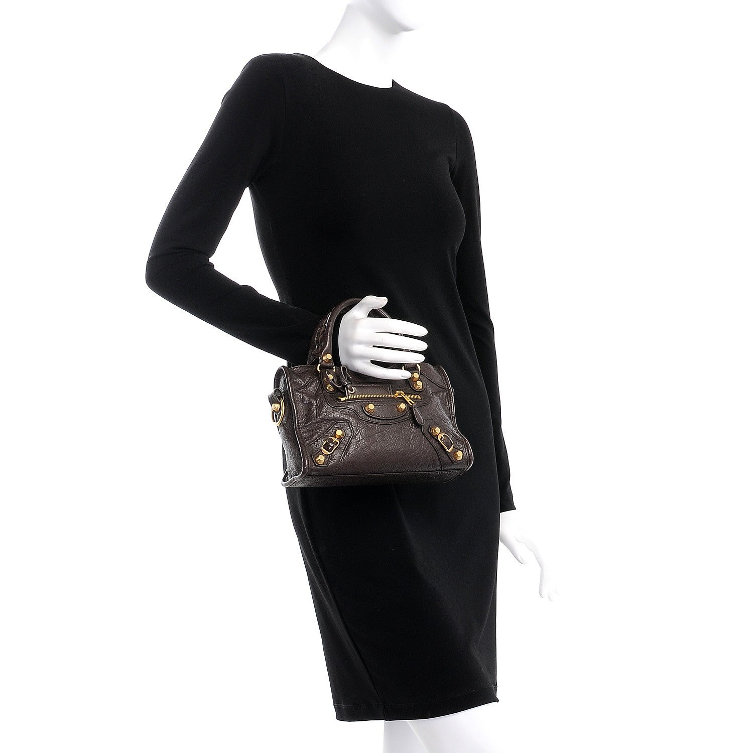 Balenciaga Agneau Giant 12 Gold Hardware Mini City Charbon 3 of 11