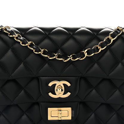 Chanel Lambskin Quilted Layered Flap Bag Black 8 of 11