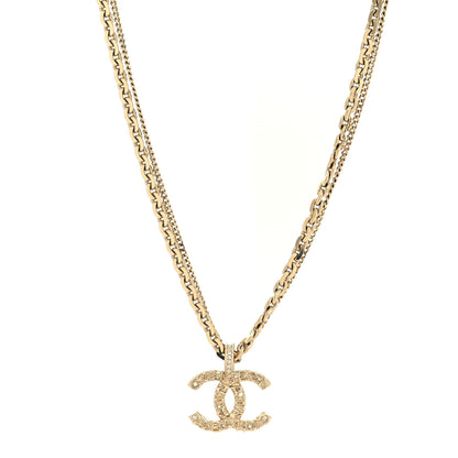 Chanel Crystal CC Multi Strand Chain Necklace Gold 2 of 5