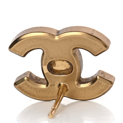 Chanel Crystal CC Earrings Gold 5 of 6