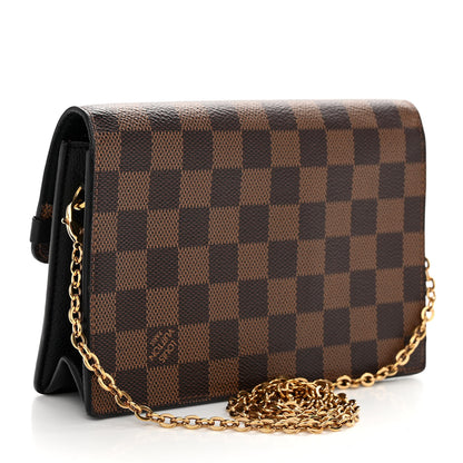 Louis Vuitton Damier Ebene Vavin Chain Wallet Black 3 of 10