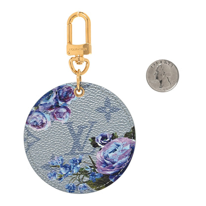 Louis Vuitton LOUIS VUITTON Metallic Monogram LV Garden Illustre Bag Charm Key Ring Blue 2 of 4