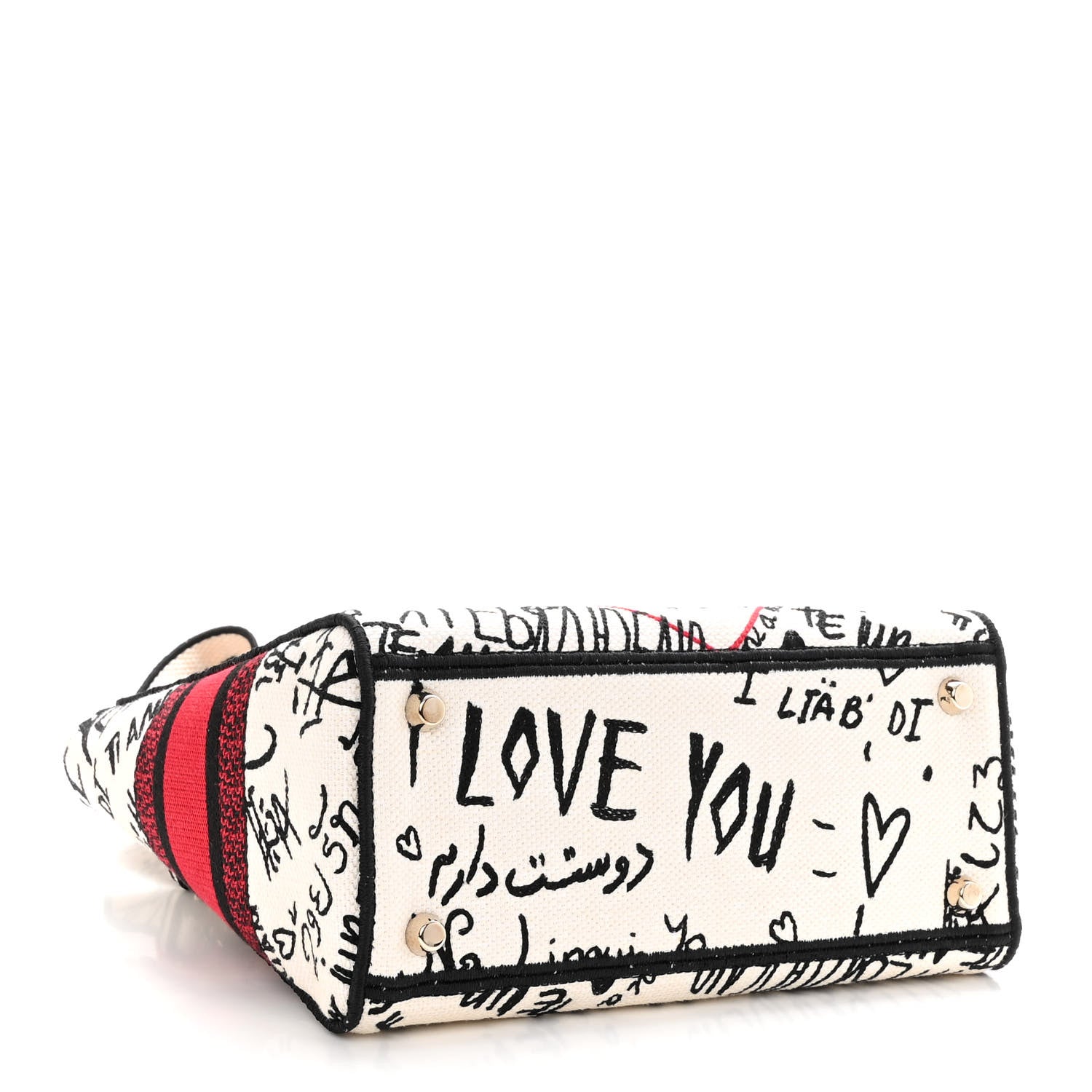 Christian Dior Canvas Medium DiorAmour Graffiti Lady D-Lite Latte 4 of 9
