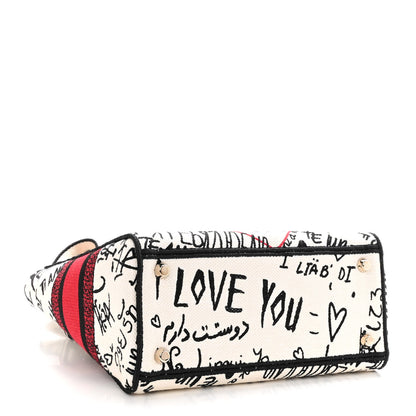 Christian Dior Canvas Medium DiorAmour Graffiti Lady D-Lite Latte 4 of 9