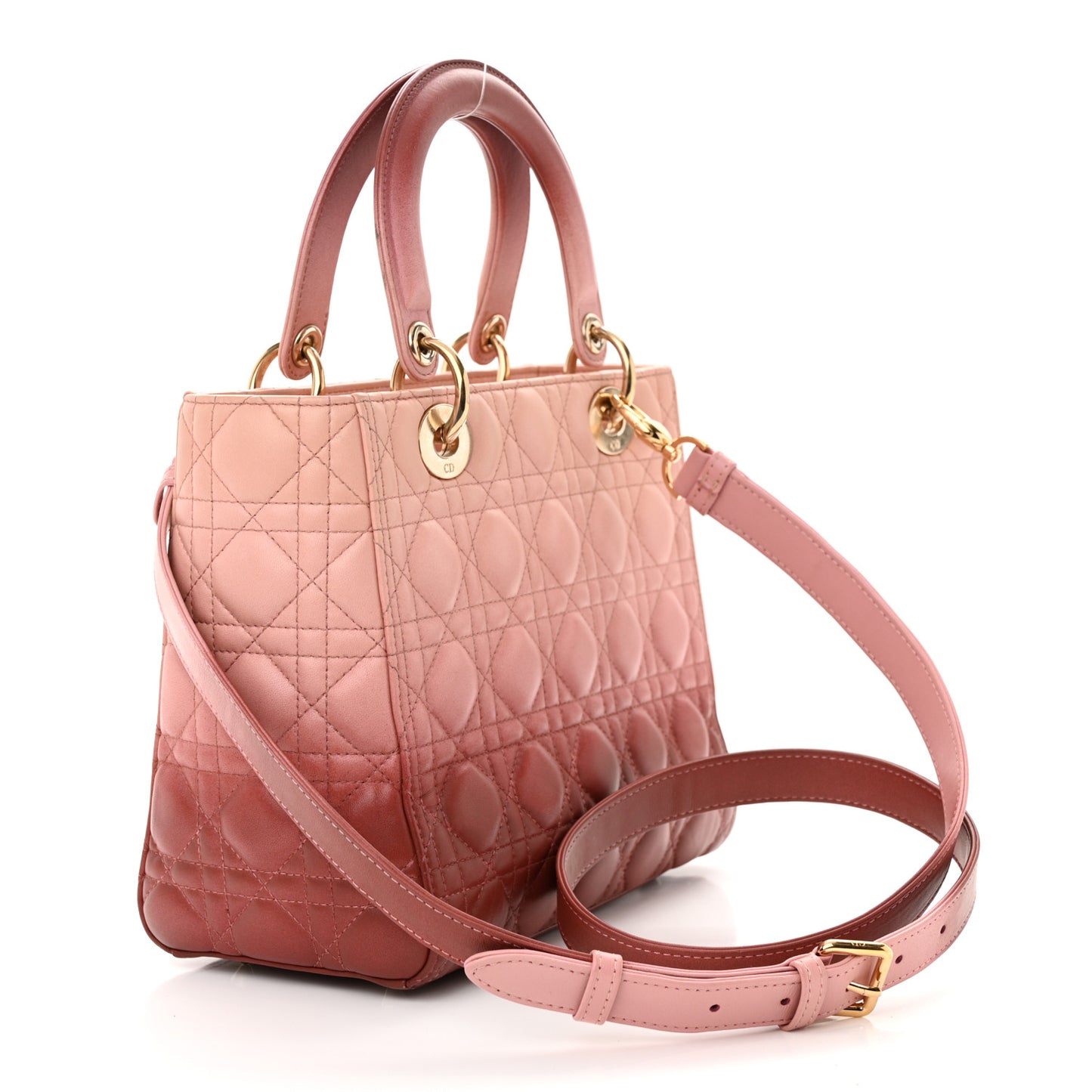 Lambskin Cannage Gradient Medium Lady Dior Pink