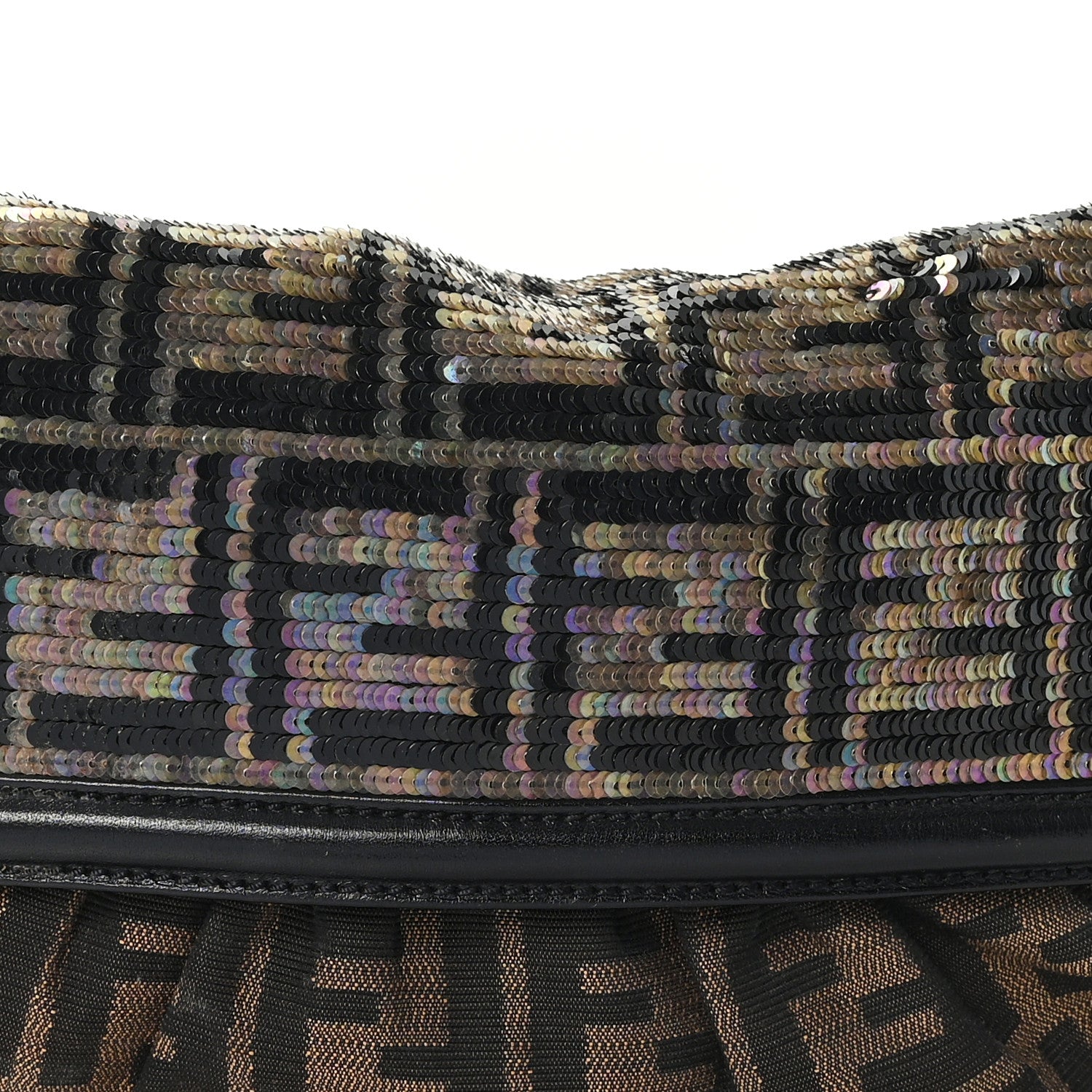Fendi Zucca Sequin Chef Shoulder Bag Tobacco 8 of 11