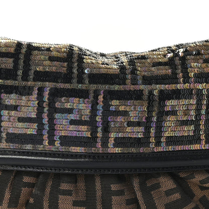Fendi Zucca Sequin Chef Shoulder Bag Tobacco 8 of 11