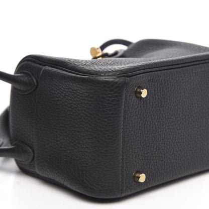 Hermes Taurillon Clemence Mini Lindy 20 Black 7 of 8