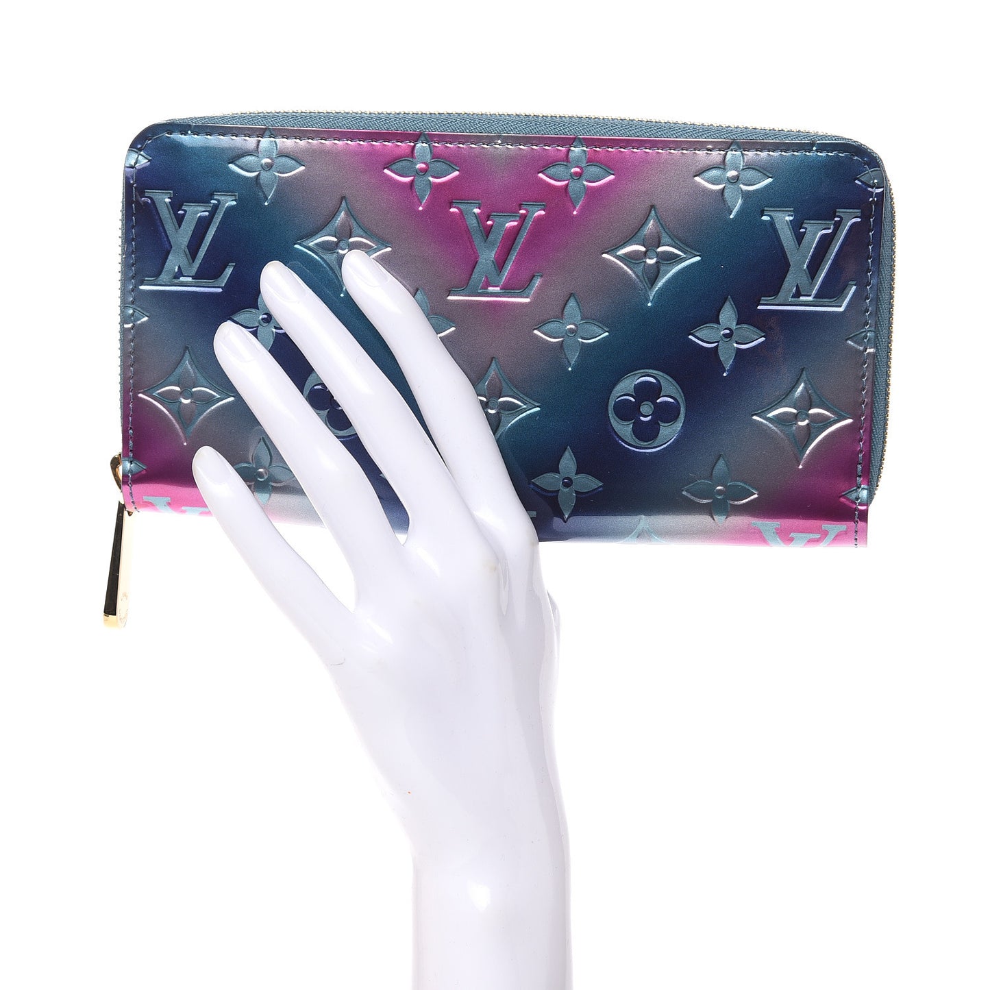 Metallic Vernis Degrade Zippy Wallet Blue Pink