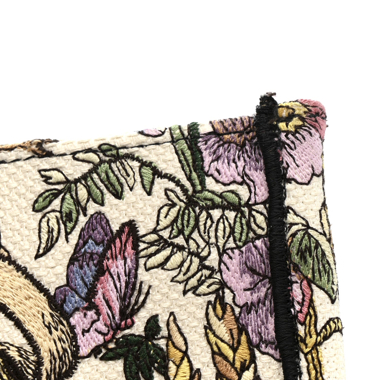 Christian Dior Canvas Embroidered Large 4 Saisons Hiver Soleil Book Tote  Lilac Multicolor 11 of 16