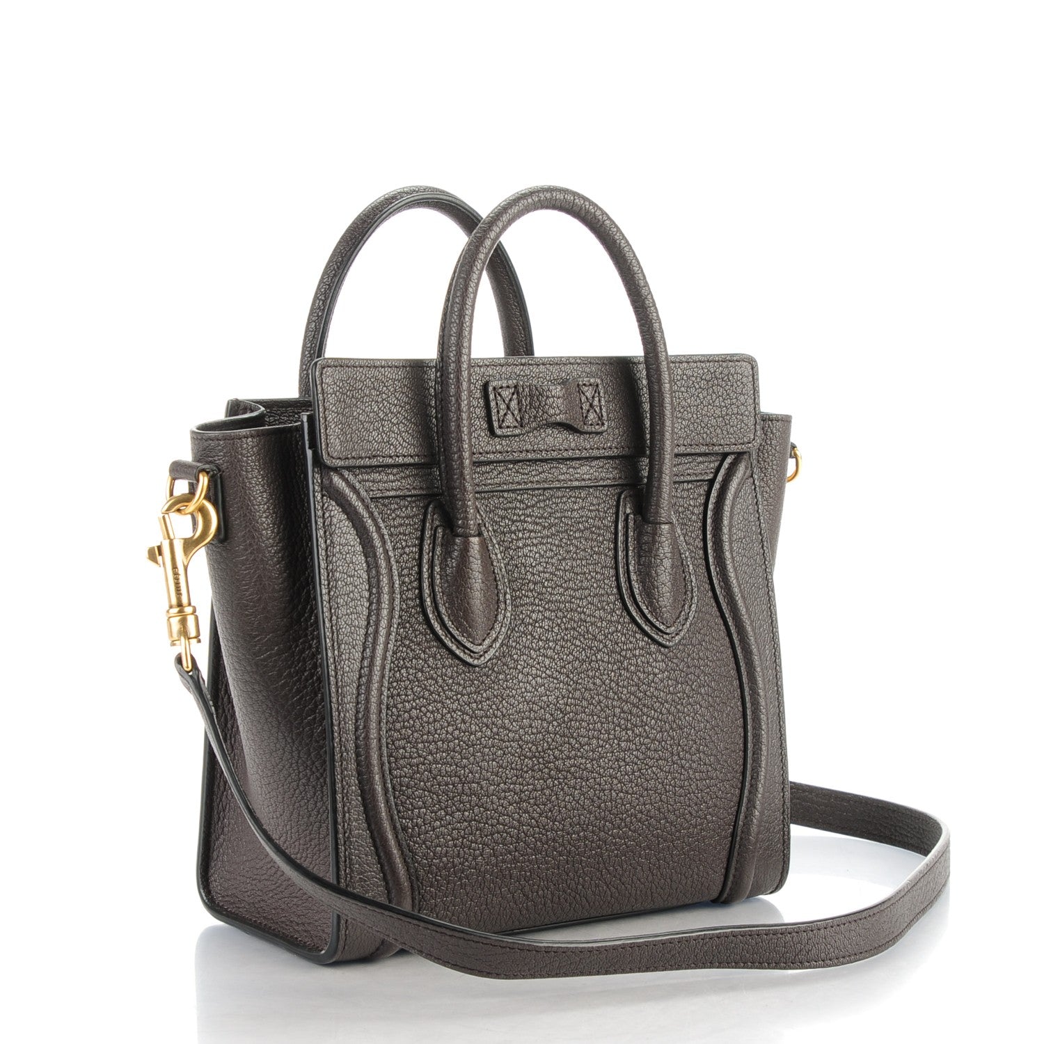 Celine Goatskin Nano Luggage Dark Taupe 3 of 8