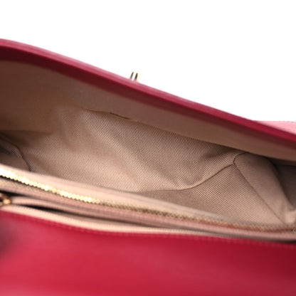 Chanel Calfskin Chevron Stitched Small Coco Flap Bag Red 5 of 15
