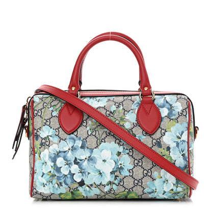 Gucci GG Supreme Monogram Blooms Small Boston Beige Blue Navy Hibiscus Red 1 of 11