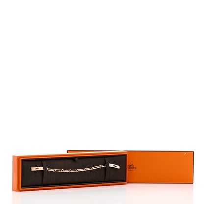 Hermes 18K Rose Gold Diamond Pave PM Kelly Chaine Bracelet SH 5 of 5