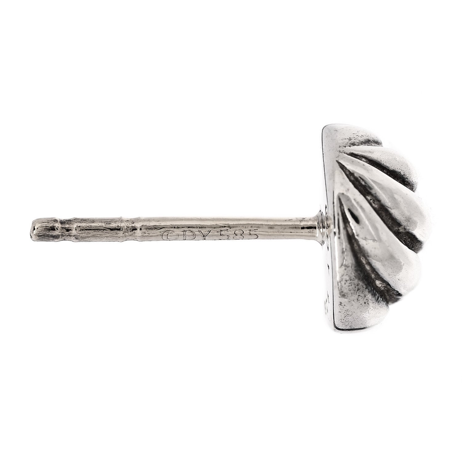 David Yurman Sterling Silver 8mm Sculpted Cable Stud Earrings 4 of 5