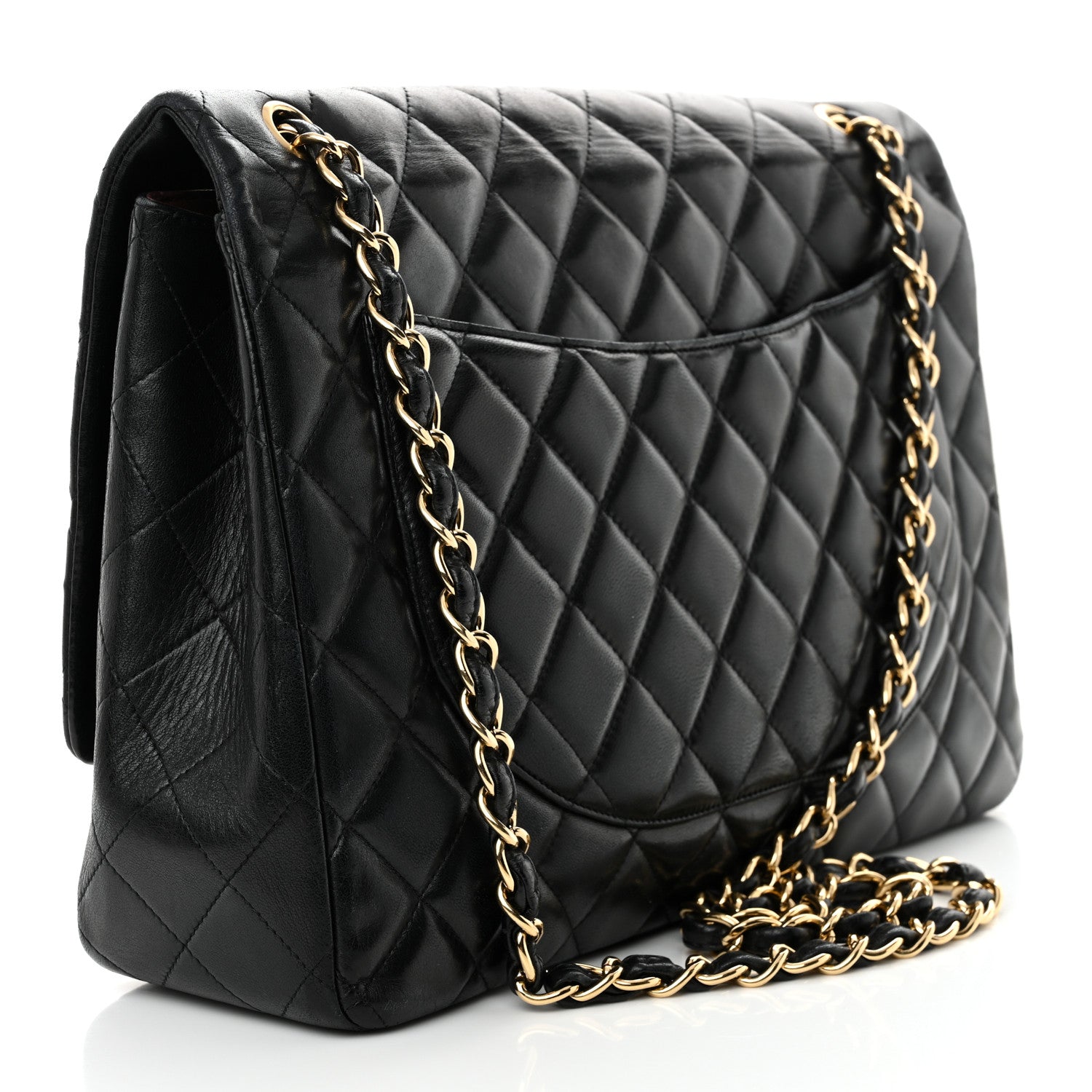 Chanel Lambskin Quilted Maxi Single Flap Black 3 of 12