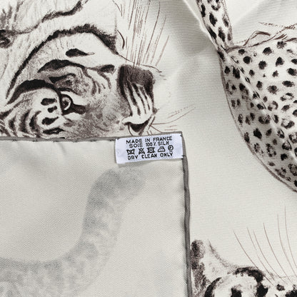 Hermes Silk Dans L'Atelier De Robert Scarf 90 Cendre Gris Sepia 4 of 4