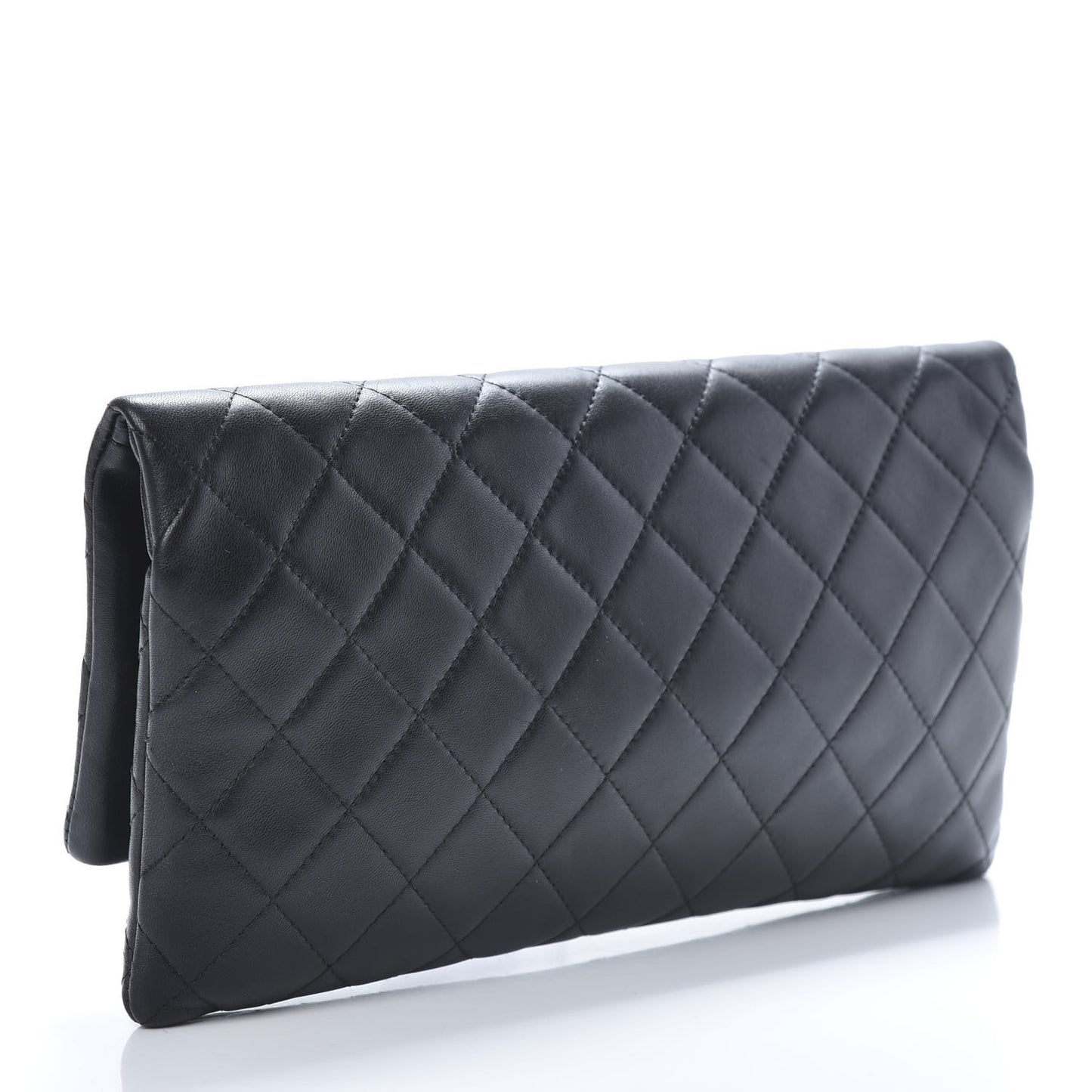 Lambskin Quilted CC Beauty Clutch Black