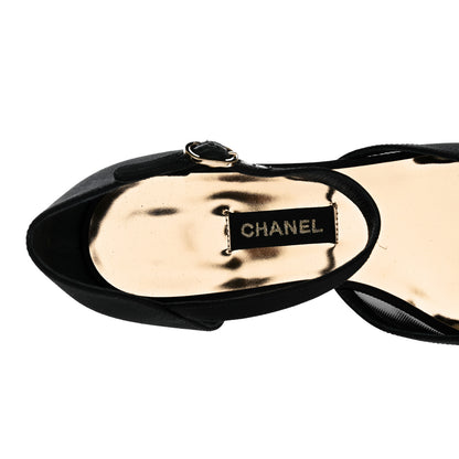 Chanel Mesh Grosgrain Cap Toe CC Flats 42 Black 8 of 11